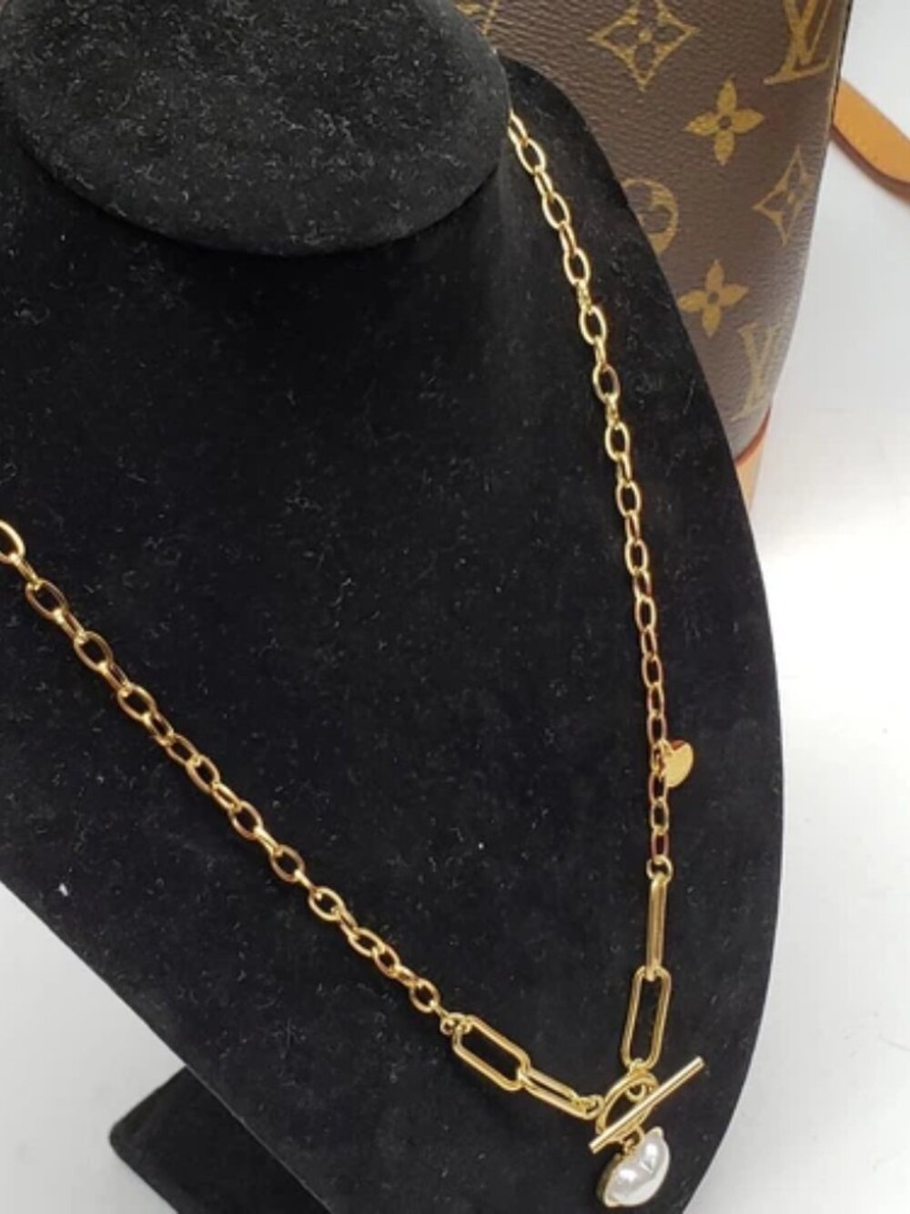 Gold-Plated Necklace with Authentic Louis Vuitton Padlock - Picture 5 of 5